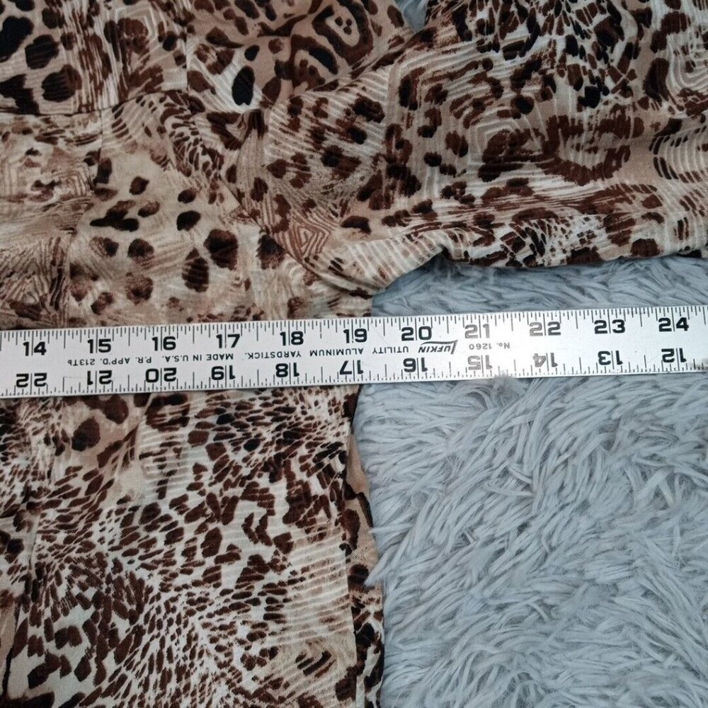 Vintage Chico's Womens Jacket‎ Biege 1 Cheetah Leopard Animal Print Pockets - Picture 7 of 12